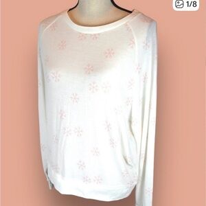 Honeydew Intimates White and Pink Snowflake Top